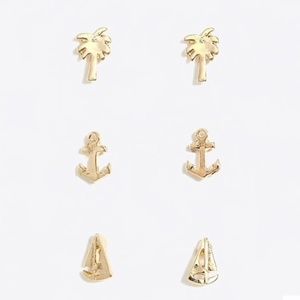 NWT J. Crew Sailboat Anchor and Palm Tree Studs